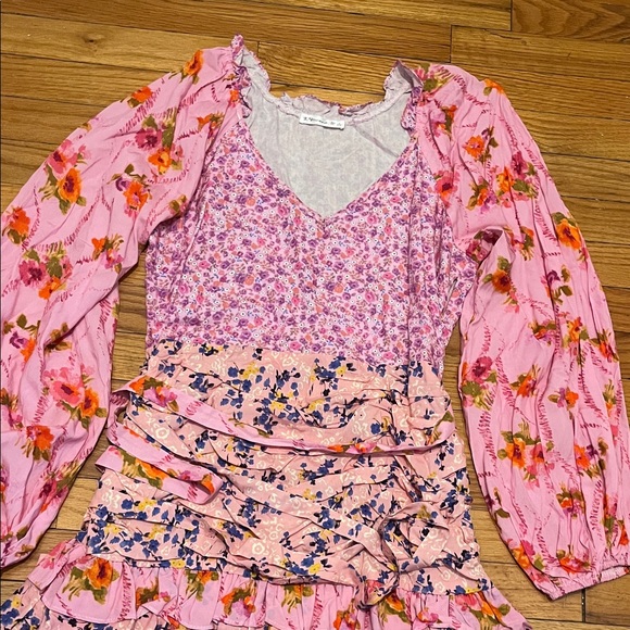 Bohemian Y2K Floral Pink Long Sleeve Dress - Picture 5 of 7